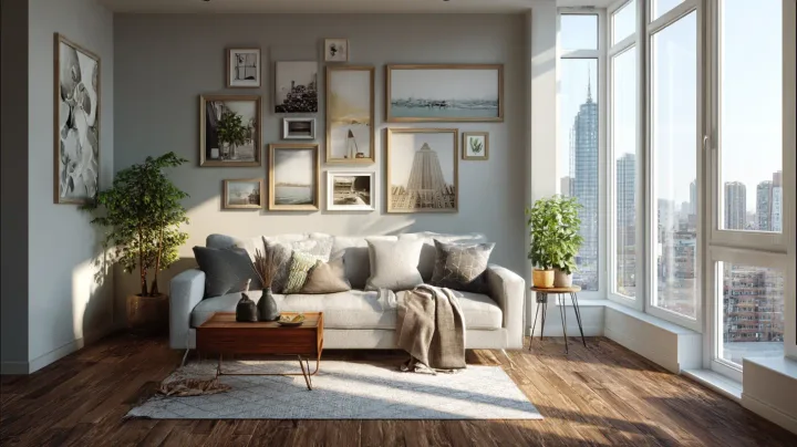 Same-day picture hanging in New York apartment, Manhattan