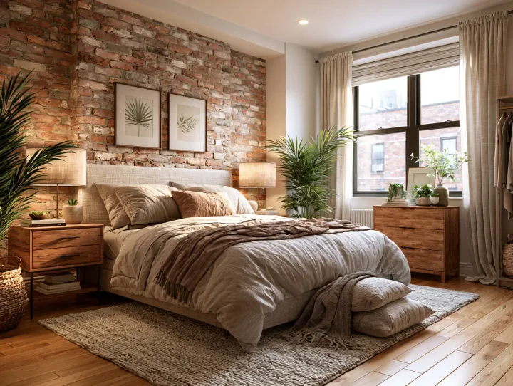 Bedroom setup with assembled furniture and hung curtains after ArtFixPro move