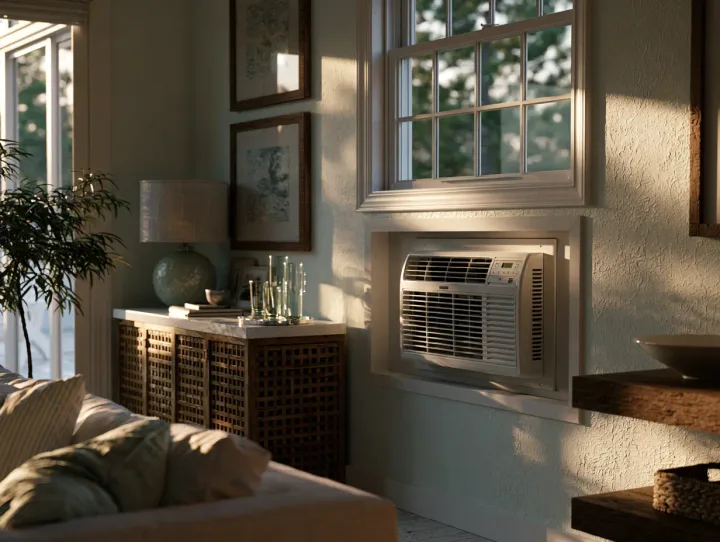 Through-the-wall air conditioner installed in an existing wall sleeve
